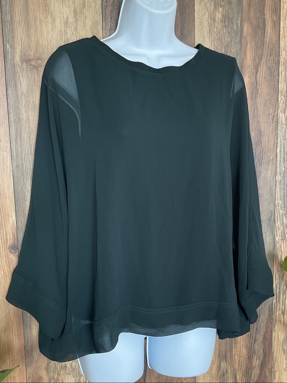 Zara Woman Sheer Layered Tunic Blouse M         278B